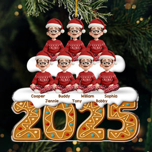 Custom Acrylic Ornament - Personalized Christmas Birthday Gifts For Family, Dog Cat Lovers - Candy Canes Family Frames