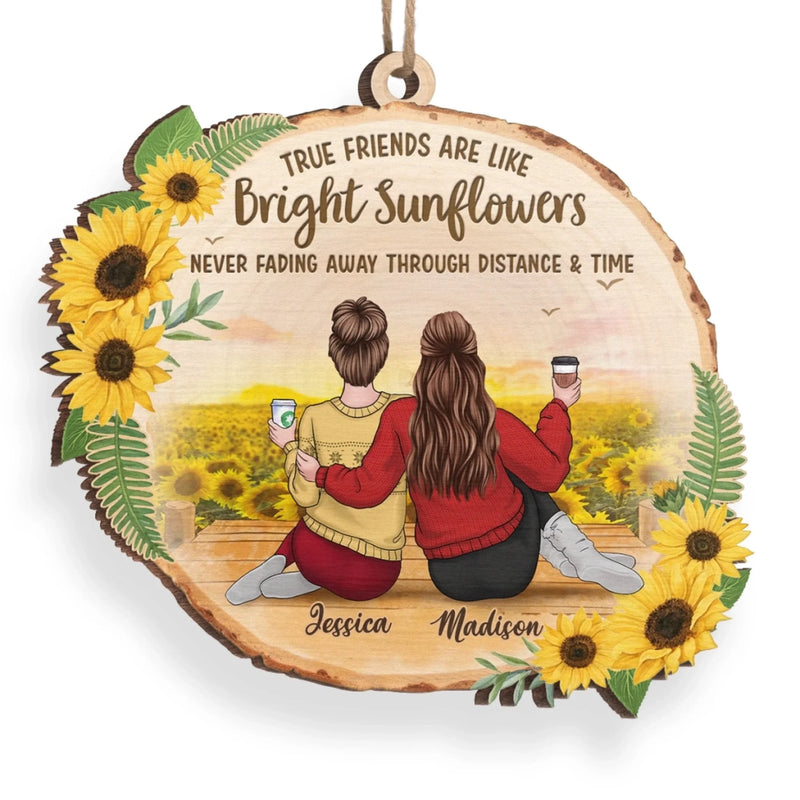 Custom Wood Ornament - Personalized Best Friend Christmas Birthday Gifts For Women, Besties, Sisters, BFF - Through Seasons Still Us