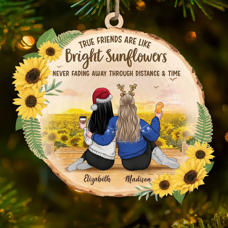 Custom Wood Ornament - Personalized Best Friend Christmas Birthday Gifts For Women, Besties, Sisters, BFF - Through Seasons Still Us