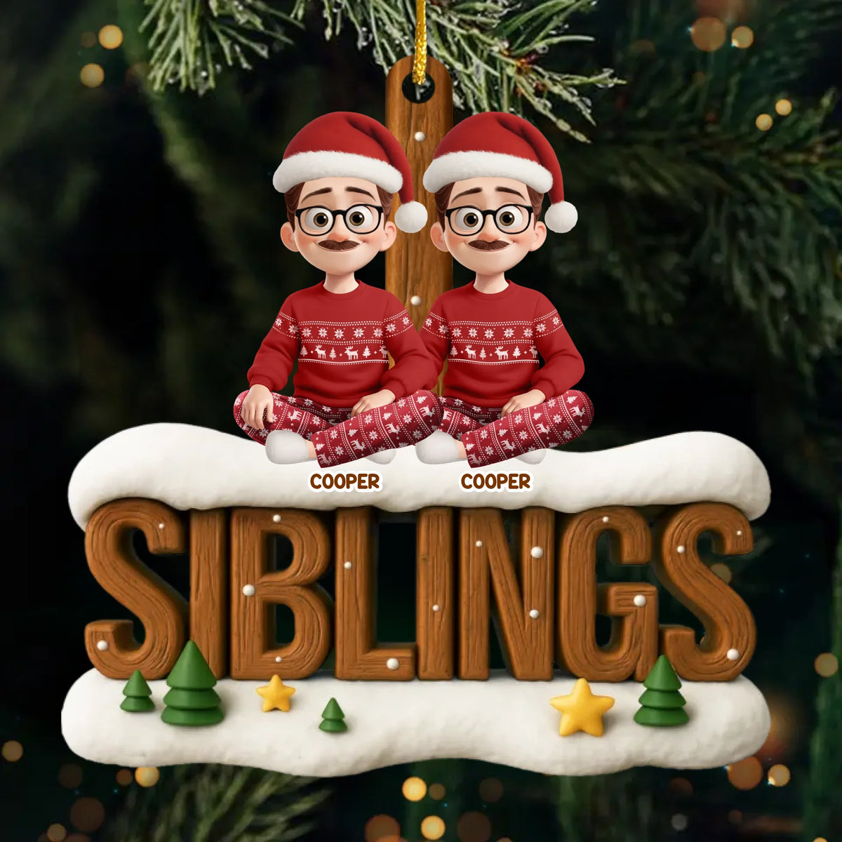 Custom Acrylic Ornament - Personalized Christmas Birthday Gifts For Brother, Sister - Together Through It All