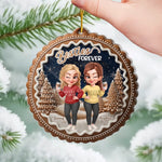 Custom Besties Forever Acrylic Ornament - Personalized Best Friend Christmas Birthday Gifts For Women, Besties, Sisters, BFF - Different Roots Same Soul
