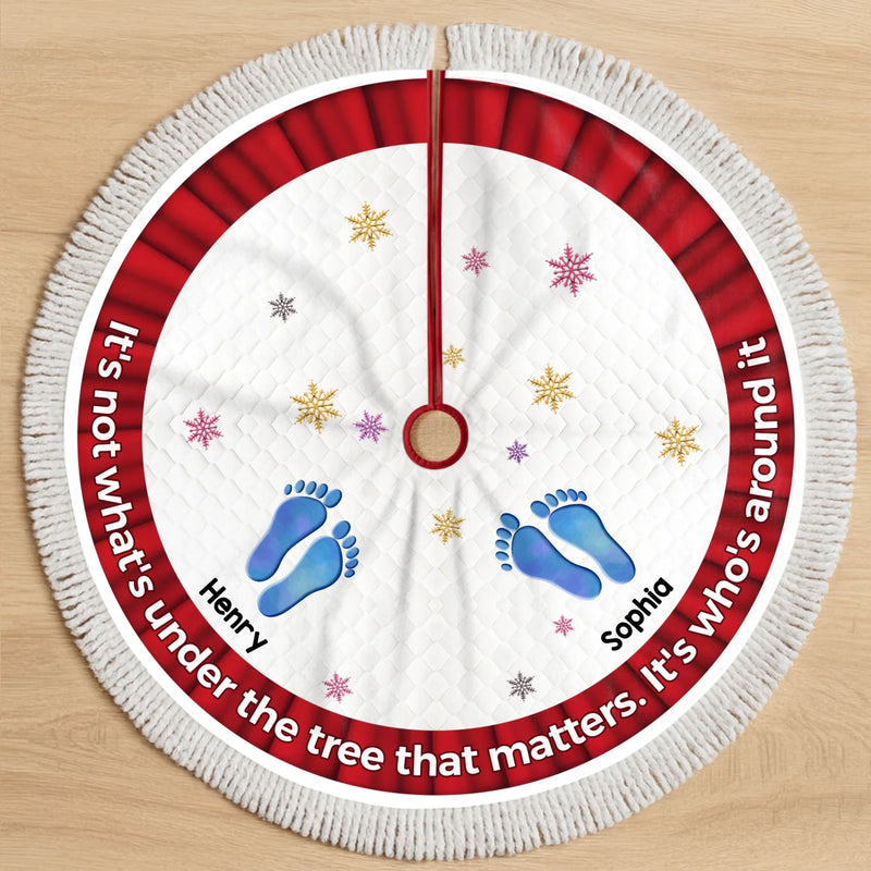 Custom Tree Skirt - Personalized Christmas Birthday Gifts For Mom, Dad, Brother, Sister, Kids - Memories Circle The Tree