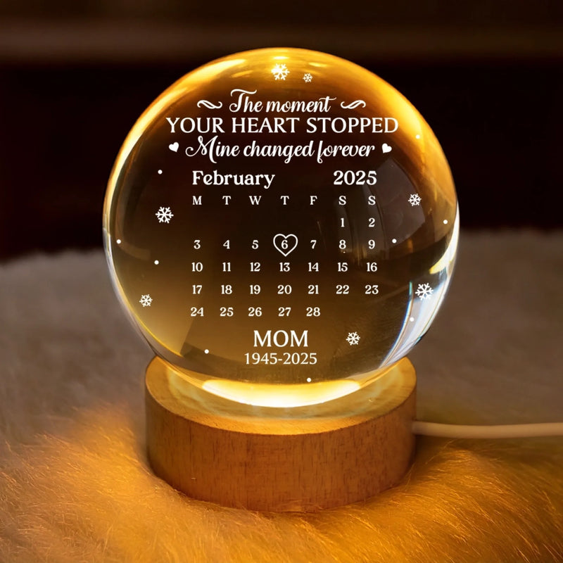 Custom Crystal Globe Lamp - Personalized Memorial Sympathy Gifts For Loss Of Mom, Dad - You Are My Light