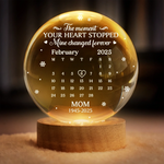 Custom Crystal Globe Lamp - Personalized Memorial Sympathy Gifts For Loss Of Mom, Dad - You Are My Light