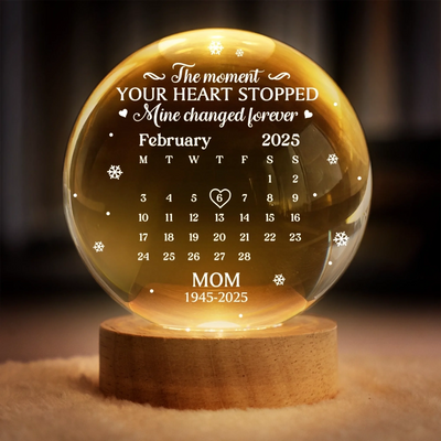 Custom Crystal Globe Lamp - Personalized Memorial Sympathy Gifts For Loss Of Mom, Dad - You Are My Light