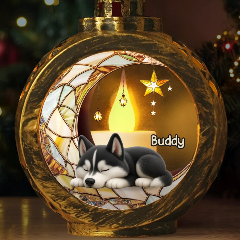 Custom Candlelight Lantern Ornament - Personalized Pet Christmas Memorial Sympathy Gifts For Dogs, Cats - Love Lives In Gentle Whispers