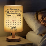 Custom Linen Bedside Table Lamp - Personalized Memorial Sympathy Gifts For Loss Of Mom, Dad - Always Near Always Loved
