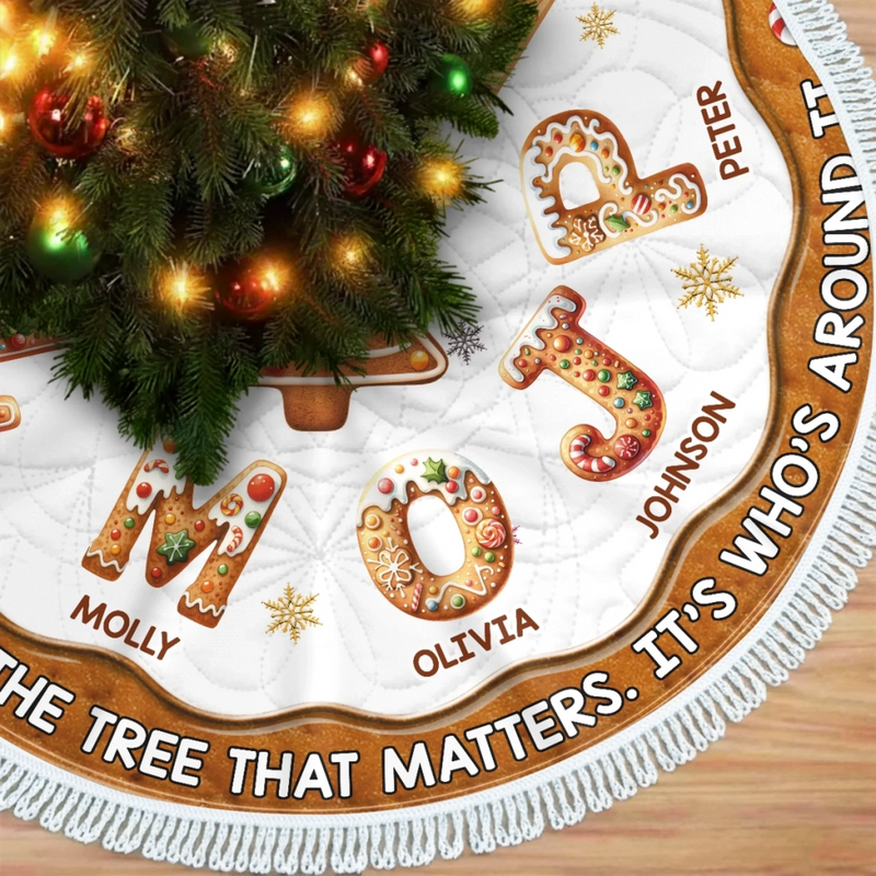 Custom Tree Skirt - Personalized Christmas Birthday Gifts For Mom, Dad, Brother, Sister, Kids - Merry Moments Start Here