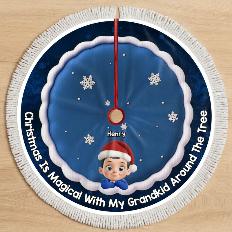 Custom Tree Skirt - Personalized Christmas Birthday Gifts For Grandma, Grandpa, Grandparents - Together We Make Christmas Bright