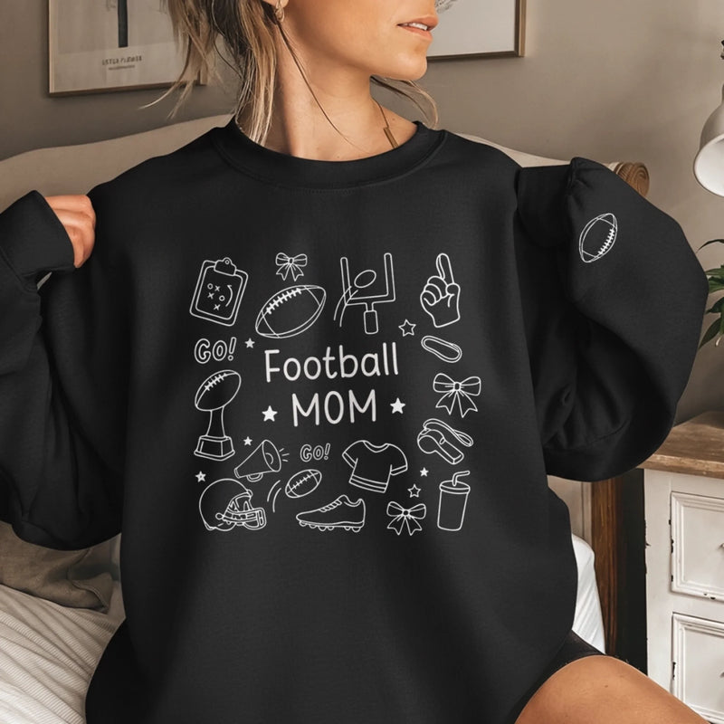 Custom American Football Unisex Sweatshirt, Hoodie With Design On Sleeve - Personalized Birthday Sport Gifts For Mom, Grandma, Sports Fans, Sports Lovers - Game Day Ready