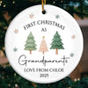 Custom Baby's First Christmas Grandparents Ceramic Ornament - Personalized Christmas Birthday Gifts For First Time Grandparents, Future Grandpa and Grandma, Family - Promoted To Grandparents