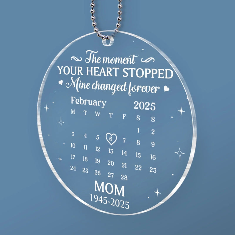 Custom Acrylic Car Ornament - Personalized Memorial Sympathy Gifts For Loss Of Mom, Dad - Riding With Angels Above