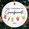 Custom Baby's First Christmas Grandparents Ceramic Ornament - Personalized Christmas Birthday Gifts For First Time Grandparents, Future Grandpa and Grandma, Family - Grandbaby Magic This Christmas