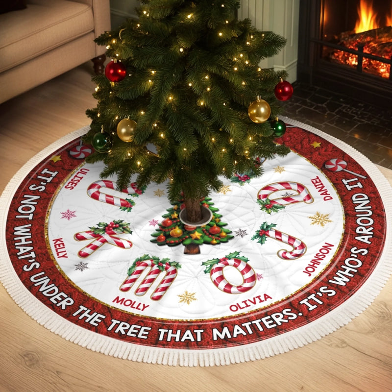 Custom Tree Skirt - Personalized Christmas Birthday Gifts For Mom, Dad, Brother, Sister, Kids - This Circle Holds Our Joy