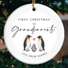 Custom Baby's First Christmas Grandparents Ceramic Ornament - Personalized Christmas Birthday Gifts For First Time Grandparents, Future Grandpa and Grandma, Family - Joy Begins With Grandbaby