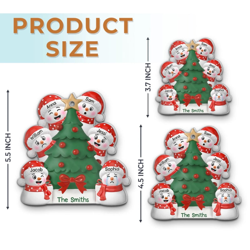 Custom Snowman Acrylic Ornament - Personalized Christmas Birthday Gifts For Mom, Dad, Brother, Sister, Kids - Love Warms Every Winter