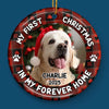 Custom Photo First Christmas Pet Ceramic Ornament - Personalized Christmas Birthday Gifts For Dog Lovers, Cat Lovers, Pet Dad And Mom, New Pet Ornament - Officially A Pet Parent