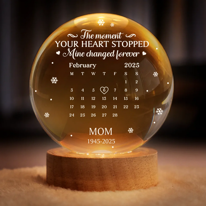 Custom Crystal Globe Lamp - Personalized Memorial Sympathy Gifts For Loss Of Mom, Dad - You Are My Light