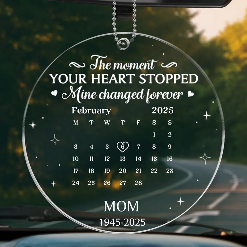 Custom Acrylic Car Ornament - Personalized Memorial Sympathy Gifts For Loss Of Mom, Dad - Riding With Angels Above