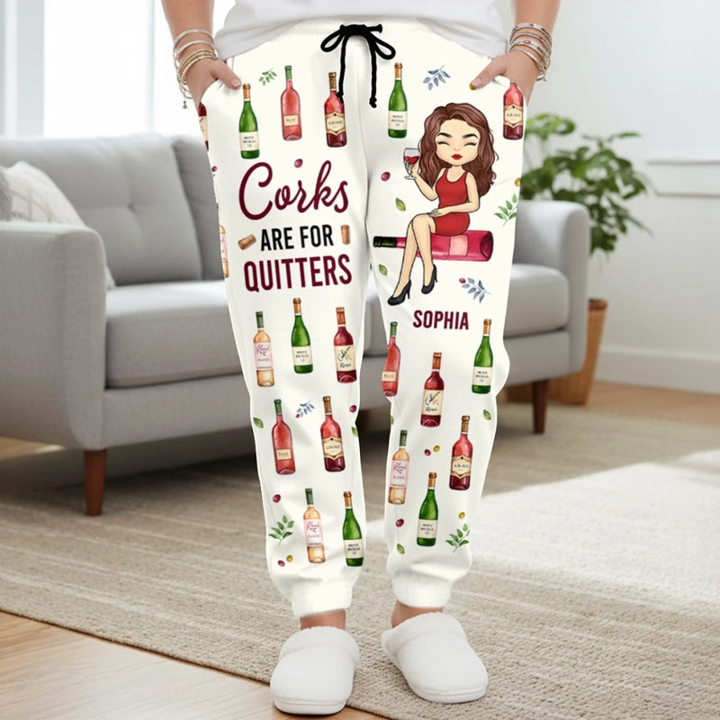 Custom Unisex Sweatpants - Personalized Birthday Gifts For Besties, Sisters, BFF, Family, Yourself - Just A Girl Who Loves Wine