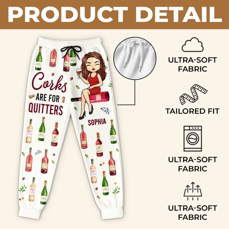 Custom Unisex Sweatpants - Personalized Birthday Gifts For Besties, Sisters, BFF, Family, Yourself - Just A Girl Who Loves Wine