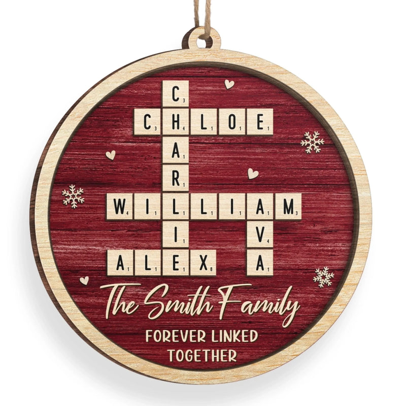 Custom Scrabble Wood Ornament - Personalized Christmas Birthday Gifts For Mom, Dad, Brother, Sister, Kids - Frosty Family Magic