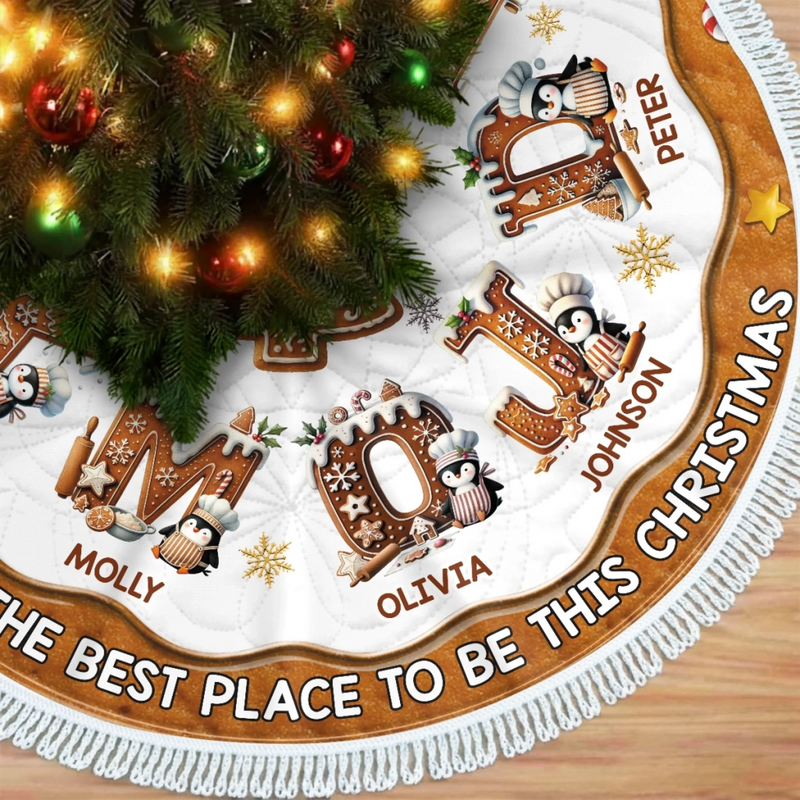 Custom Tree Skirt - Personalized Christmas Birthday Gifts For Mom, Dad, Brother, Sister, Kids - Jingle All The Way Home