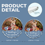 Custom Pet Photo First Christmas Gifts for Dog Lovers - Personalized Glass Ornament