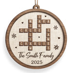 Custom Family Name Crossword Christmas Gifts - Personalized Ornament