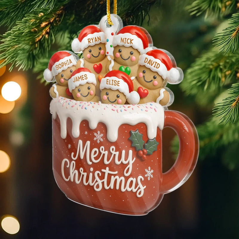Custom Acrylic Ornament - Personalized Christmas Birthday Gifts For Mom, Dad, Brother, Sister, Kids - Love Makes Us Melt