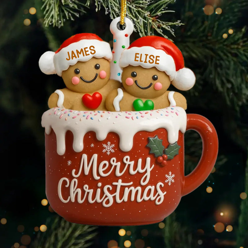 Custom Acrylic Ornament - Personalized Christmas Birthday Gifts For Mom, Dad, Brother, Sister, Kids - Love Makes Us Melt