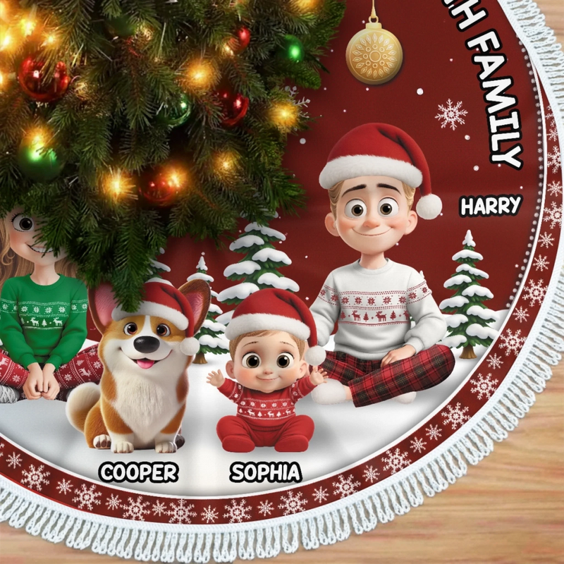 Custom Tree Skirt - Personalized Christmas Birthday Gifts For Mom, Dad, Brother, Sister, Kids - Blessed This Christmas