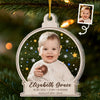 Custom First Christmas Acrylic Ornament - Personalized Christmas Baby Shower, Gender Reveal Gifts For New Moms, New Dads, New Parents - Grateful For This Miracle