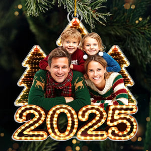 Custom Photo Acrylic Ornament - Personalized Christmas Birthday Gifts For Mom, Dad, Brother, Sister, Kids - Our Story, Framed In Joy