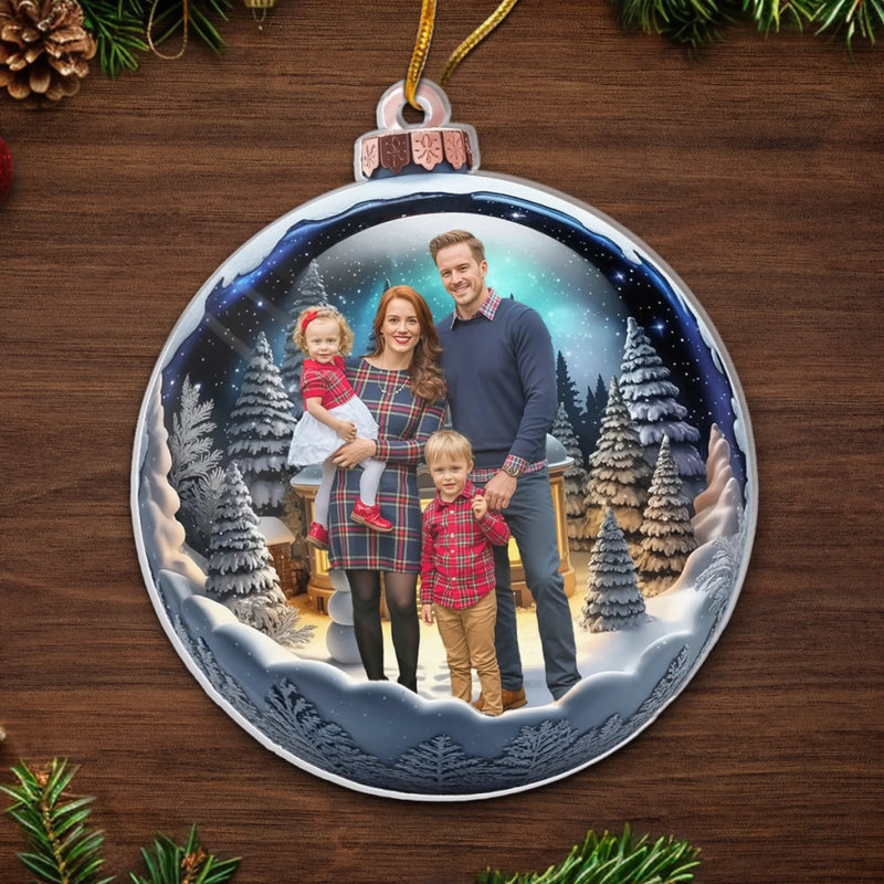 Custom Photo Acrylic Ornament - Personalized Christmas Birthday Gifts For Mom, Dad, Brother, Sister, Kids - Memories That Sparkle Forever