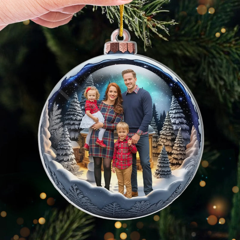 Custom Photo Acrylic Ornament - Personalized Christmas Birthday Gifts For Mom, Dad, Brother, Sister, Kids - Memories That Sparkle Forever