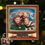 Custom Family Photo Vintage TV Christmas Gifts - Personalized Ornament