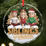 Custom Circle Glass Ornament - Personalized Christmas Birthday Gifts For Brother, Sister - Linked By Love