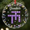 Custom Scrabble Circle Glass Ornament -   Personalized Christmas Birthday Gifts For Mom, Dad, Brother, Sister, Kids - Home Is Where Joy Grows