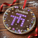 Custom Scrabble Circle Glass Ornament -   Personalized Christmas Birthday Gifts For Mom, Dad, Brother, Sister, Kids - Home Is Where Joy Grows