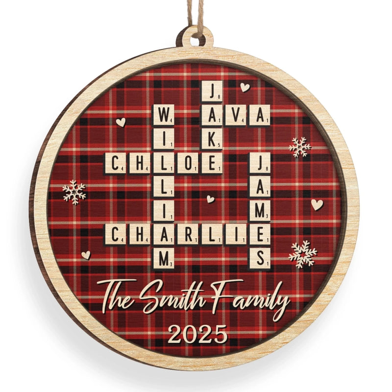 Custom Scrabble Wood Ornament - Personalized Christmas Birthday Gifts For Mom, Dad, Brother, Sister, Kids - Together We Make Spirits Bright