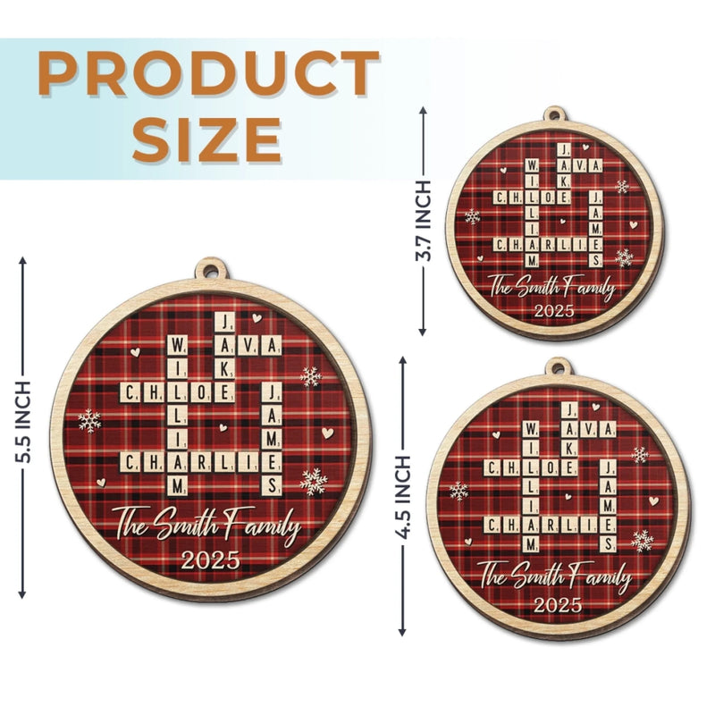 Custom Scrabble Wood Ornament - Personalized Christmas Birthday Gifts For Mom, Dad, Brother, Sister, Kids - Together We Make Spirits Bright