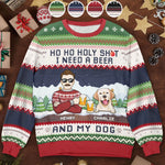 We Need A Beer And Our Cats - Dog & Cat Personalized Custom Ugly Sweatshirt - Unisex Wool Jumper - Christmas Gift For Husband Wife, Pet Owners, Pet Lovers