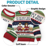 We Need A Beer And Our Cats - Dog & Cat Personalized Custom Ugly Sweatshirt - Unisex Wool Jumper - Christmas Gift For Husband Wife, Pet Owners, Pet Lovers
