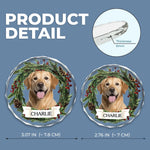 Custom Photo Circle Glass Ornament - Personalized Pet Christmas Memorial Sympathy Gifts For Dogs, Cats - Forever Loved Never Forgotten