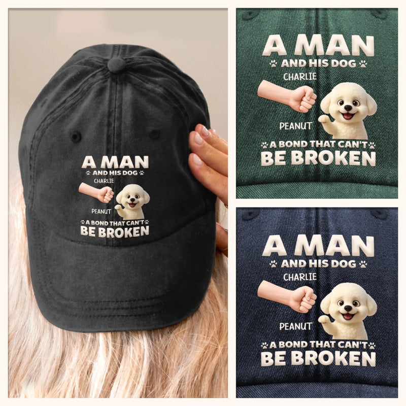 Custom Vintage Washed Denim Baseball Cap - Personalized Birthday Gifts For Dog Lovers, Dog Dad And Mom - Built For Dog Days