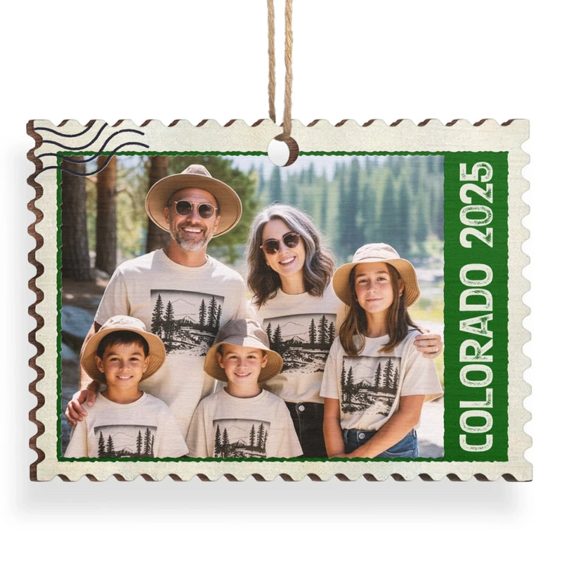 Custom Photo Wood Ornament - Personalized Christmas Birthday Gifts For Mom, Dad, Brother, Sister, Kids - Postmarked With Love