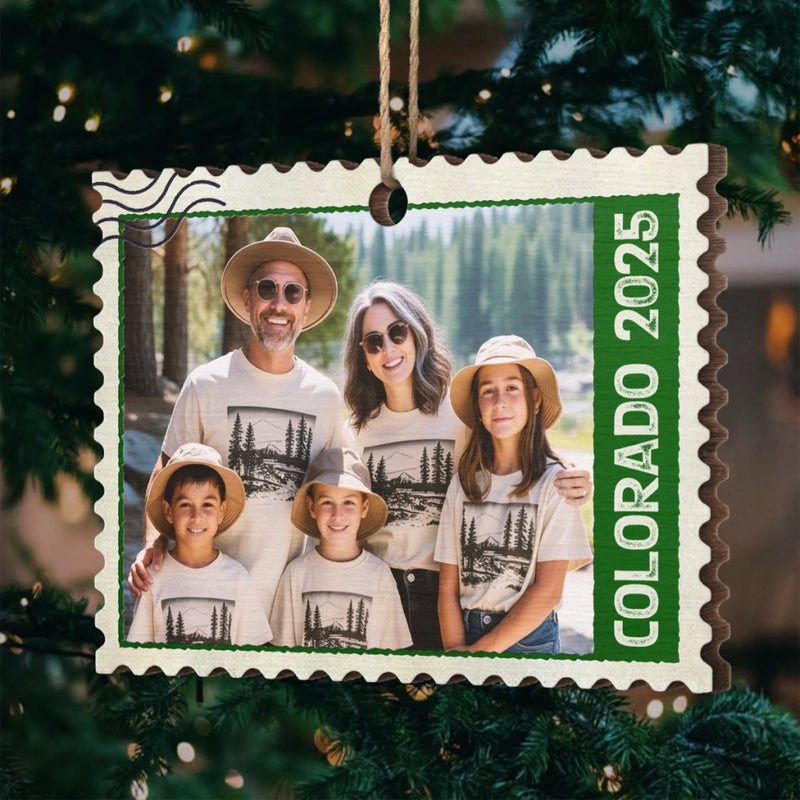 Custom Photo Wood Ornament - Personalized Christmas Birthday Gifts For Mom, Dad, Brother, Sister, Kids - Postmarked With Love