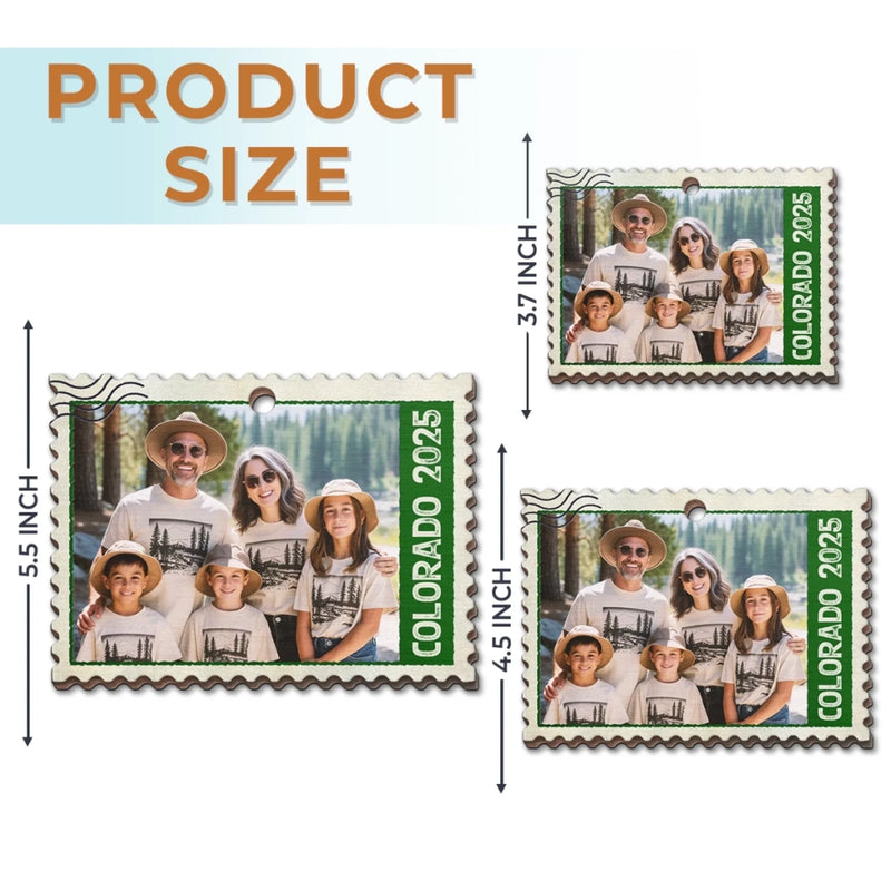 Custom Photo Wood Ornament - Personalized Christmas Birthday Gifts For Mom, Dad, Brother, Sister, Kids - Postmarked With Love