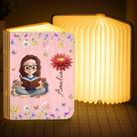 Custom Name Reading Gifts for Book Lovers - Personalized Foldable Book Lamp